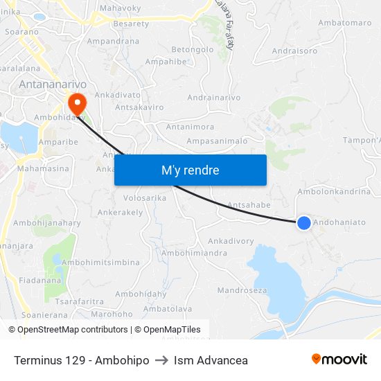 Terminus 129 - Ambohipo to Ism Advancea map