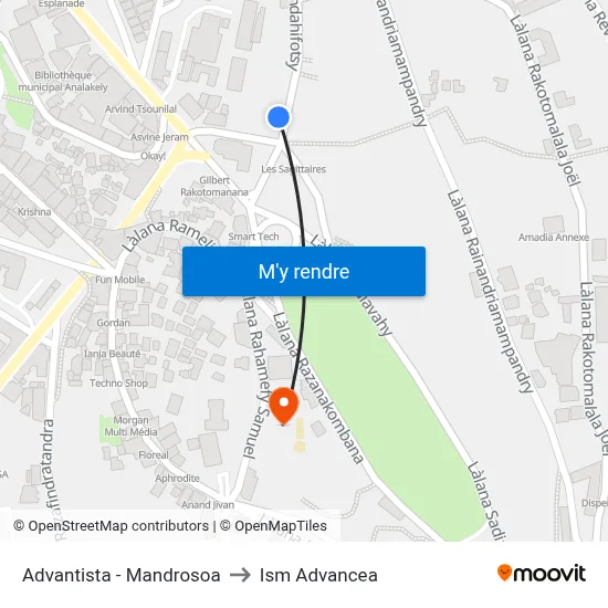 Advantista - Mandrosoa to Ism Advancea map