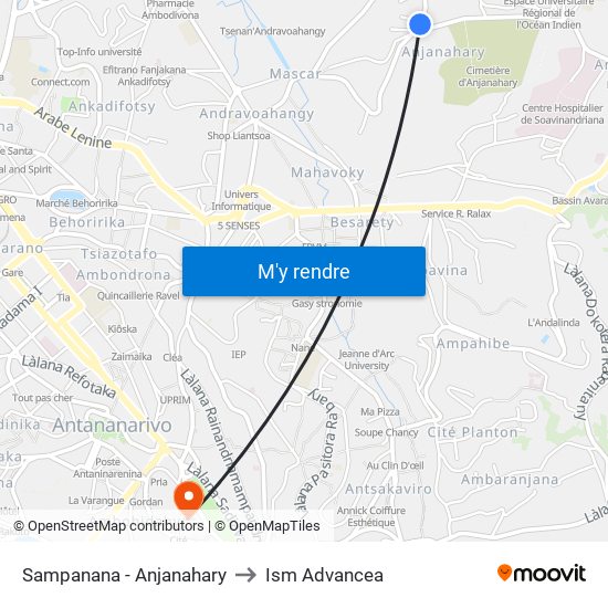 Sampanana - Anjanahary to Ism Advancea map