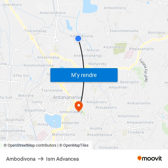 Ambodivona to Ism Advancea map