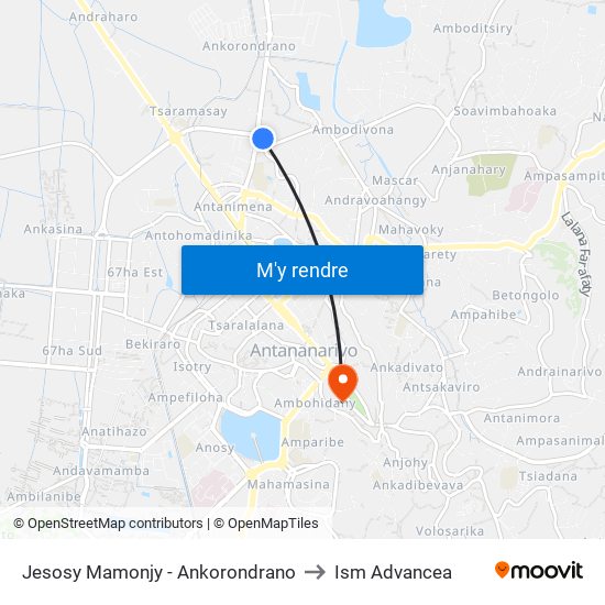 Jesosy Mamonjy - Ankorondrano to Ism Advancea map