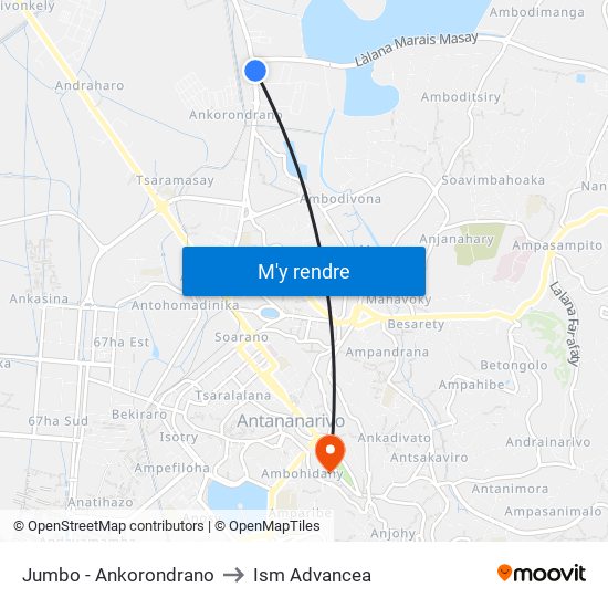 Jumbo - Ankorondrano to Ism Advancea map