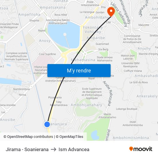Jirama - Soanierana to Ism Advancea map