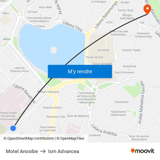 Motel Anosibe to Ism Advancea map