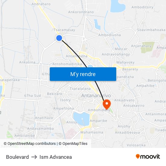 Boulevard to Ism Advancea map