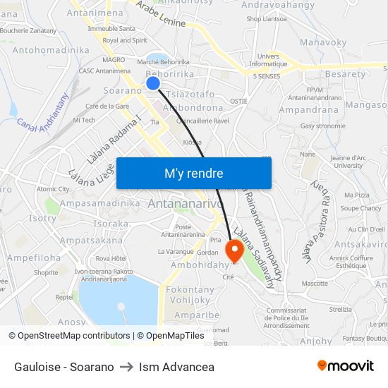 Gauloise - Soarano to Ism Advancea map