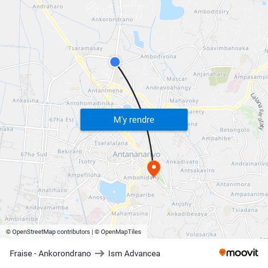 Fraise - Ankorondrano to Ism Advancea map