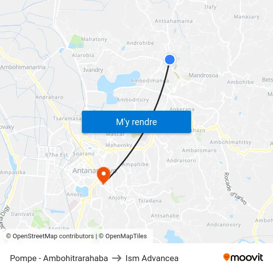 Pompe - Ambohitrarahaba to Ism Advancea map