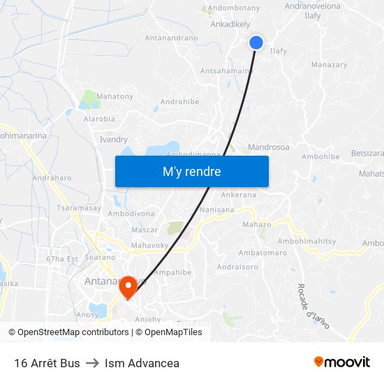 16 Arrêt Bus to Ism Advancea map