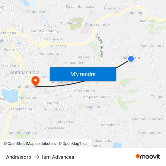 Andraisoro to Ism Advancea map