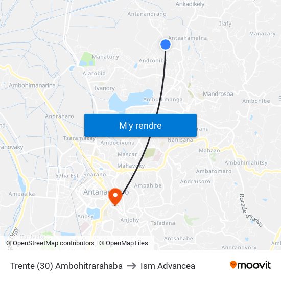 Trente (30) Ambohitrarahaba to Ism Advancea map