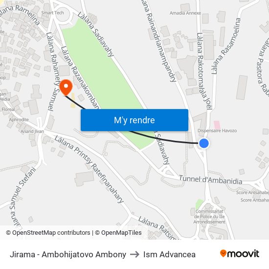 Jirama - Ambohijatovo Ambony to Ism Advancea map