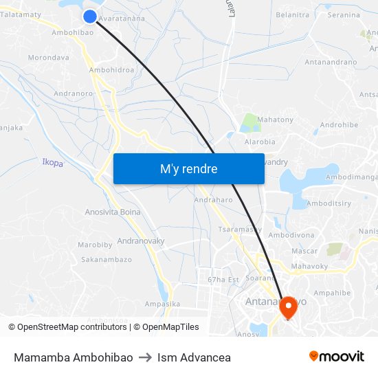 Mamamba Ambohibao to Ism Advancea map