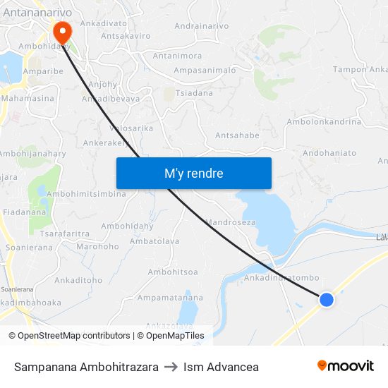 Sampanana Ambohitrazara to Ism Advancea map