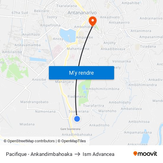 Pacifique - Ankandimbahoaka to Ism Advancea map