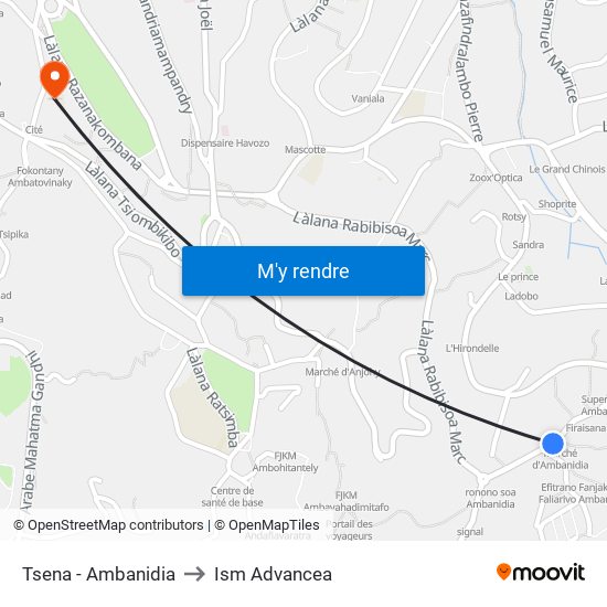 Tsena - Ambanidia to Ism Advancea map