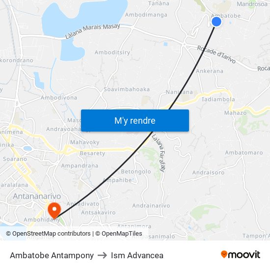 Ambatobe Antampony to Ism Advancea map