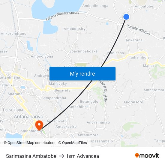 Sarimasina Ambatobe to Ism Advancea map