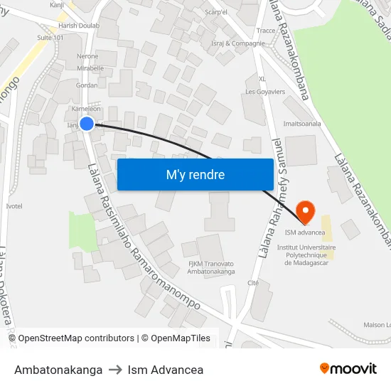 Ambatonakanga to Ism Advancea map