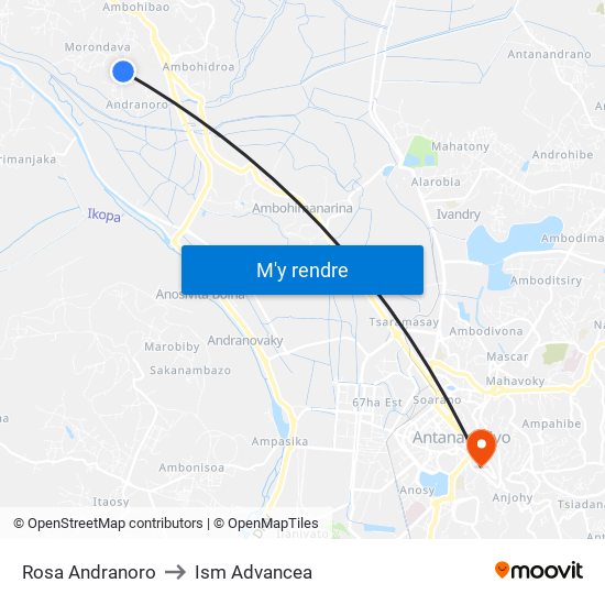 Rosa Andranoro to Ism Advancea map