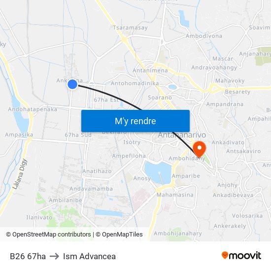 B26 67ha to Ism Advancea map