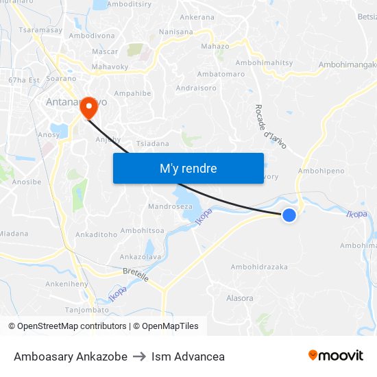 Amboasary Ankazobe to Ism Advancea map