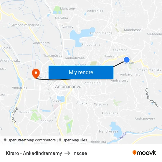 Kiraro - Ankadindramamy to Inscae map