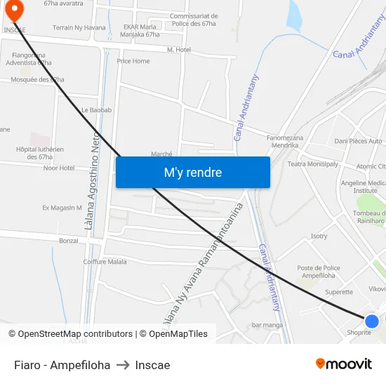 Fiaro - Ampefiloha to Inscae map