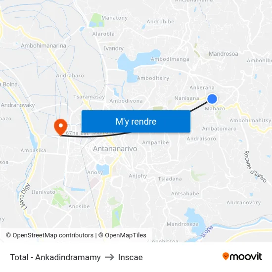 Total - Ankadindramamy to Inscae map