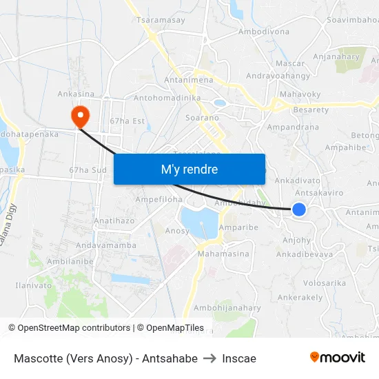 Mascotte (Vers Anosy) - Antsahabe to Inscae map