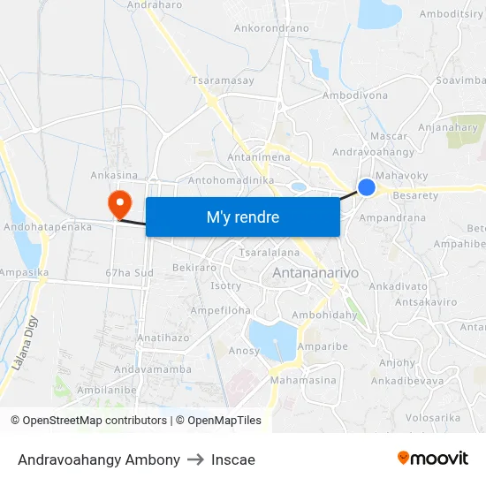 Andravoahangy Ambony to Inscae map