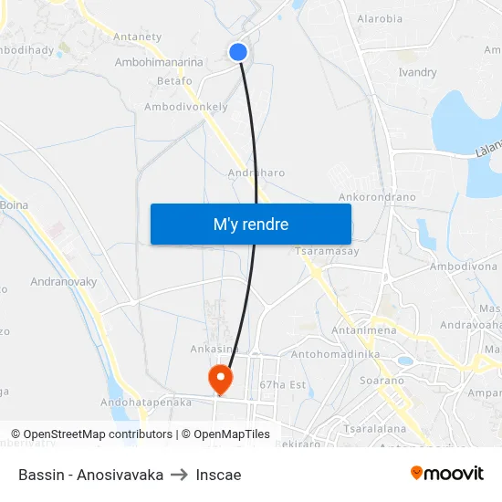 Bassin - Anosivavaka to Inscae map