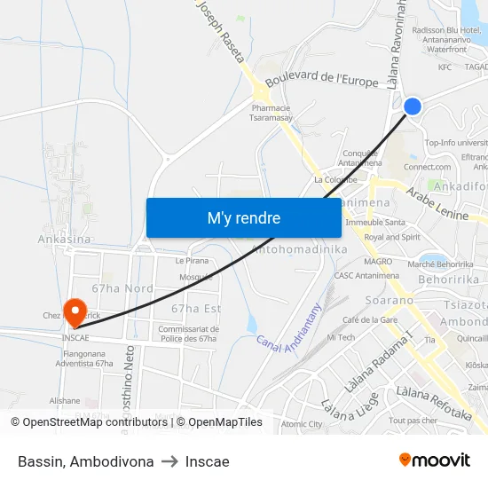 Bassin, Ambodivona to Inscae map