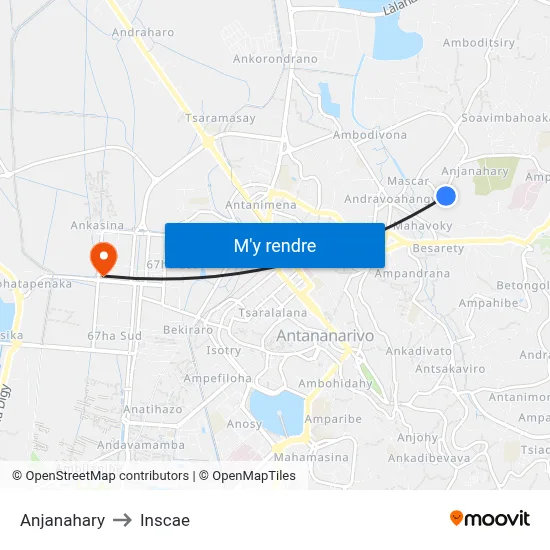 Anjanahary to Inscae map