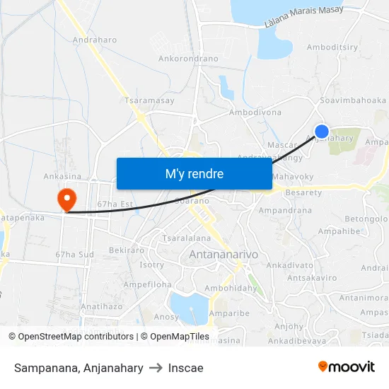 Sampanana, Anjanahary to Inscae map