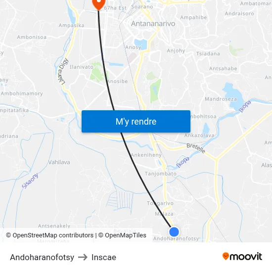 Andoharanofotsy to Inscae map