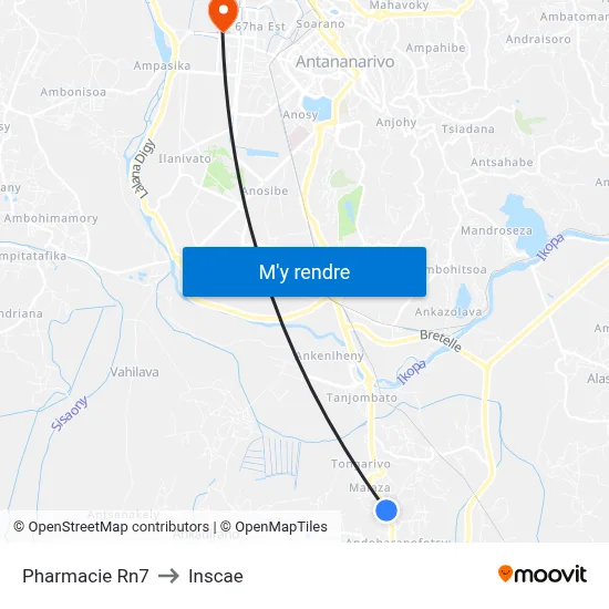 Pharmacie Rn7 to Inscae map