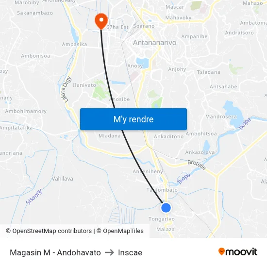 Magasin M - Andohavato to Inscae map
