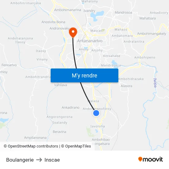 Boulangerie to Inscae map