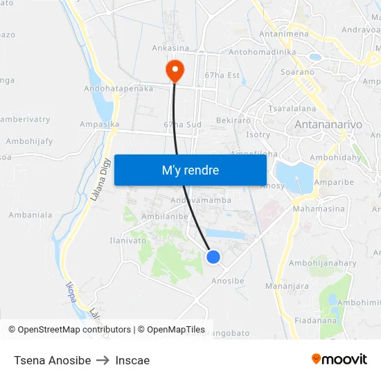 Tsena Anosibe to Inscae map