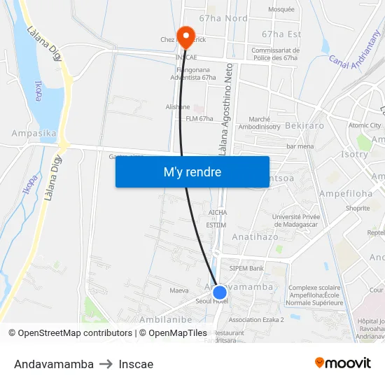 Andavamamba to Inscae map