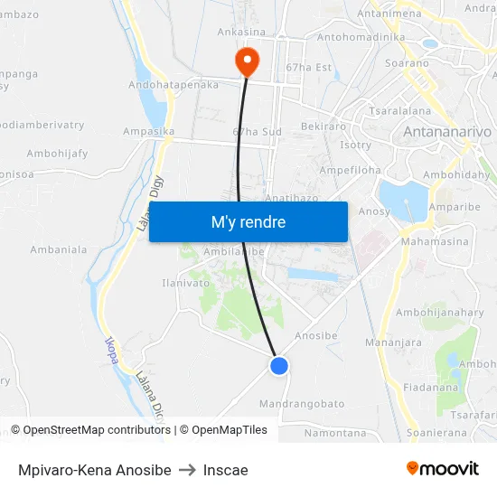Mpivaro-Kena Anosibe to Inscae map