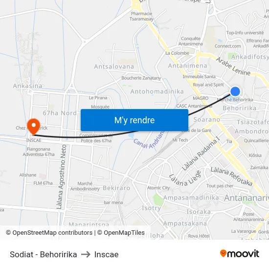 Sodiat - Behoririka to Inscae map