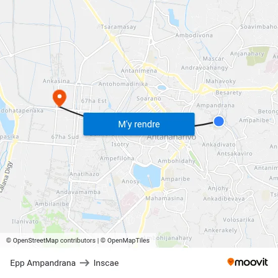 Epp Ampandrana to Inscae map