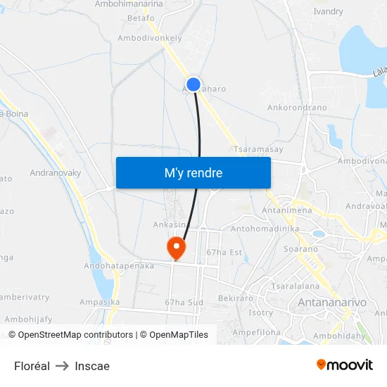 Floréal to Inscae map