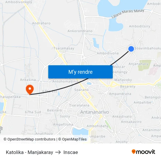 Katolika - Manjakaray to Inscae map