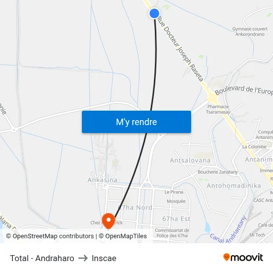 Total - Andraharo to Inscae map