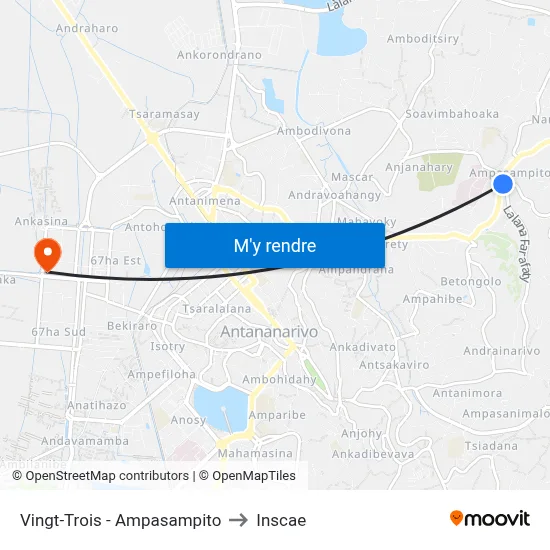 Vingt-Trois - Ampasampito to Inscae map