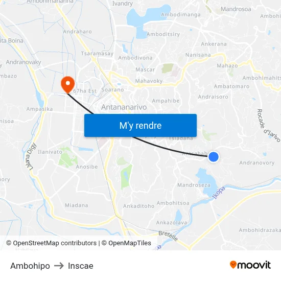 Ambohipo to Inscae map