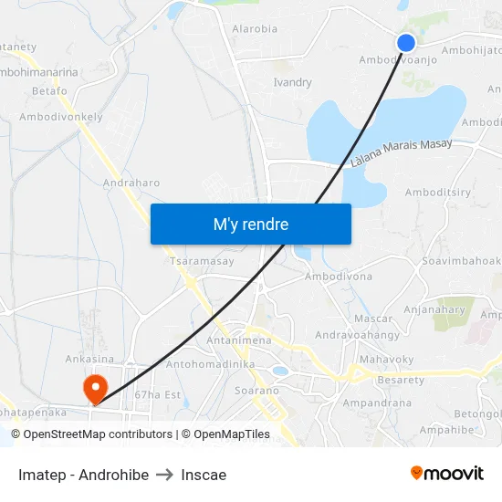 Imatep - Androhibe to Inscae map